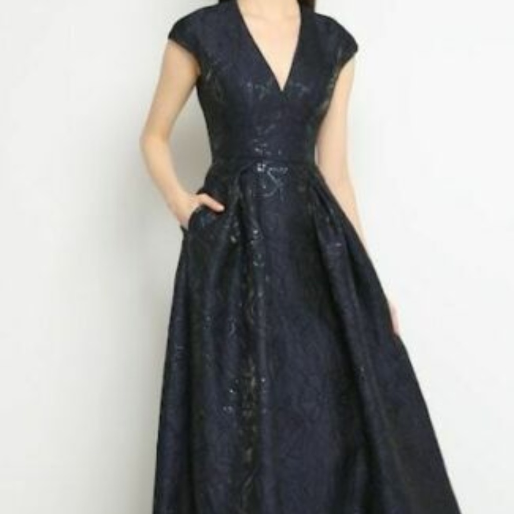 CARMEN MARC VALVO Couture Floral  Ball Gown